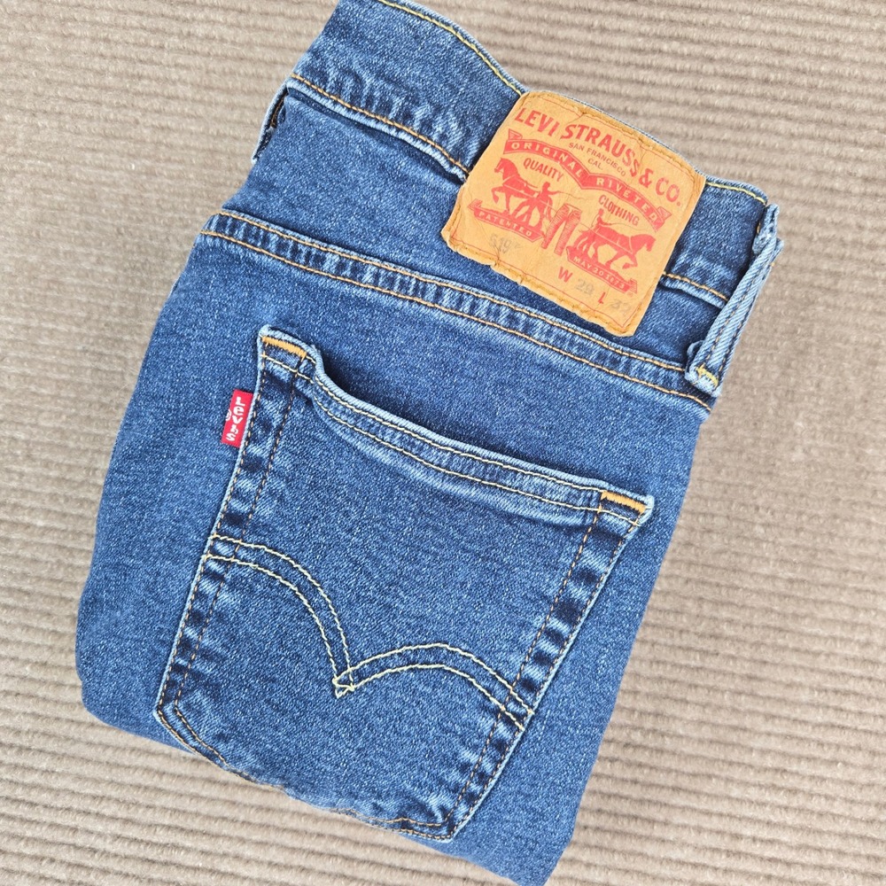 Levis Mens 29x32 Blue 510 Skinny Fit Stretch Denim Jeans